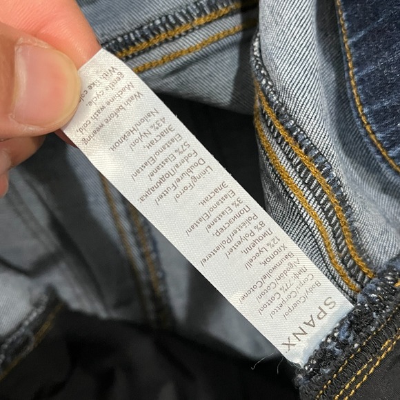 Spanx Jeans Women's 3X Pull On‎ Wide Leg Raw Hem Inseam 25" Short Blue Stretch - Picture 6 of 10